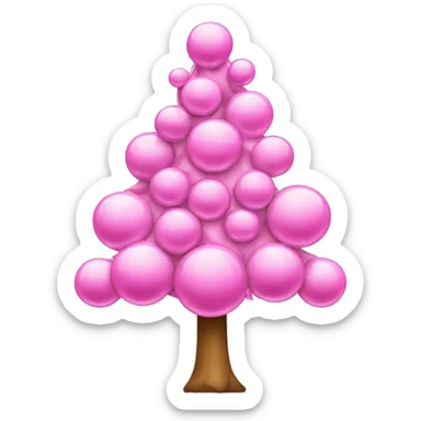 Christmas tree with pink bubbles  sticker