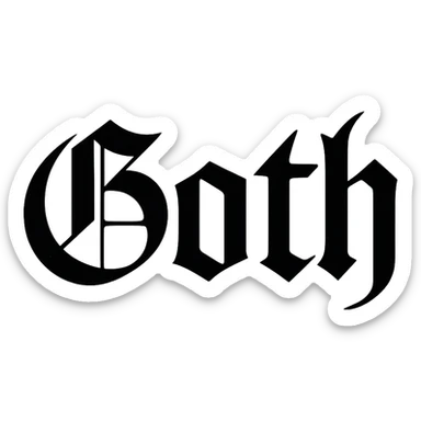 the word 'Goth' in classic blackletter gothic calligraphy, only text, no decoration sticker