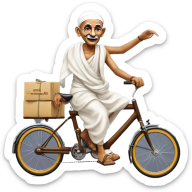 Riding the wheels of change this Gandhi Jayanti with Sindhu Parcel services. Let's honor the legacy of Mahatma Gandhi and strive for a better future. Happy Gandhi Jayanti to all! 
 sticker