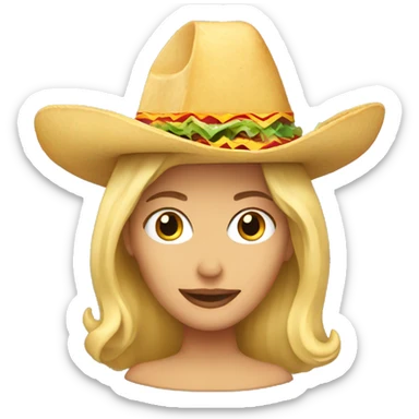 blond woman with taco hat sticker