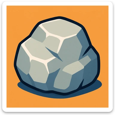 stylized stone, cartoonish, soft edges, light gray, subtle shadow, vibrant toon style sticker