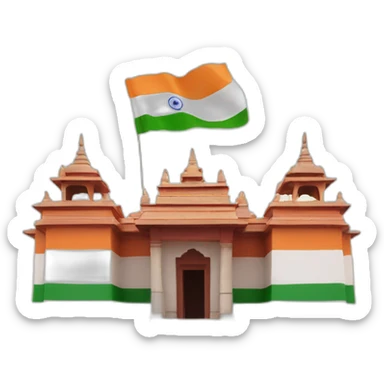Indian flag with temple sticker
