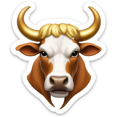 Texas longhorn wearing gold chain football sticker