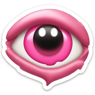 heart eye emoji with pink hearts instead of red sticker