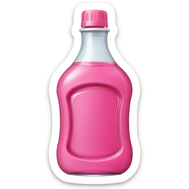 Pink syrup in squeeze bottle sticker