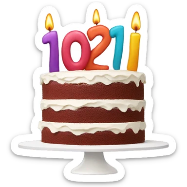 10th anniversay colorful cake sticker