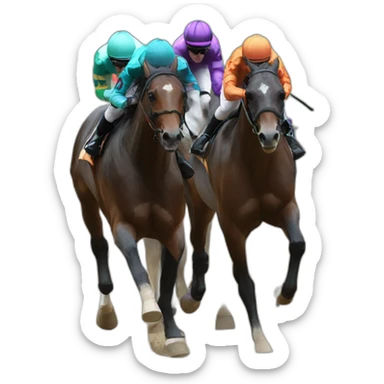 a horses in a racing sticker