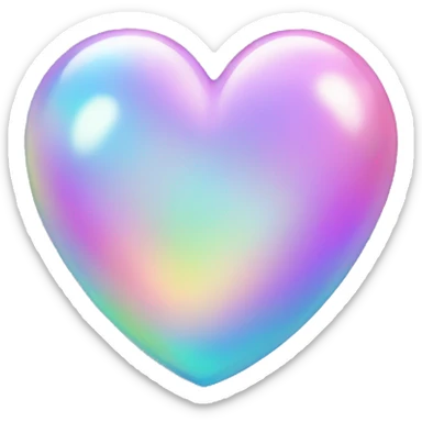 Iridescent heart sticker