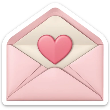 light pink cute envelope with letter, variation 2 sticker