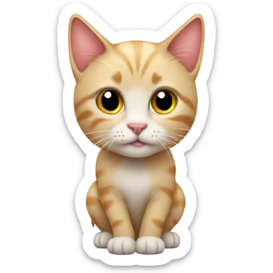 heart with little blonde cat inside sticker