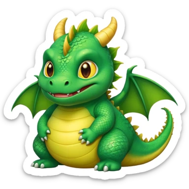 fat baby green dragon sticker
