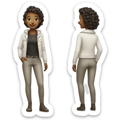 smiling girl in stylish outfit sticker