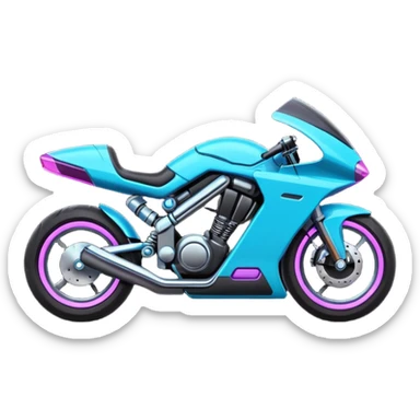 Sketch a futuristic motorcycle with neon lights & sleek sci-fi design. sticker