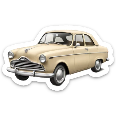 beige vintage car sticker