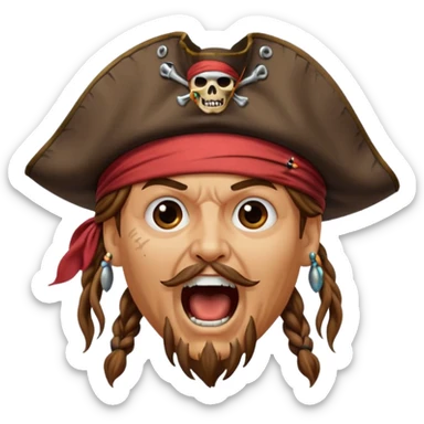 jack sparrow screaming sticker