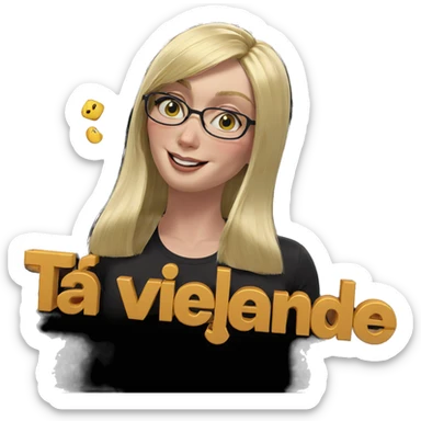 blonde girl smiling in glasses sticker