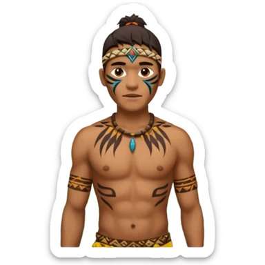 a tribal man with jungle sticker