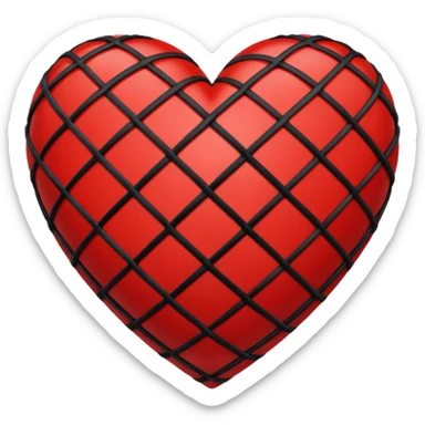 heart with black fishnet overlay sticker