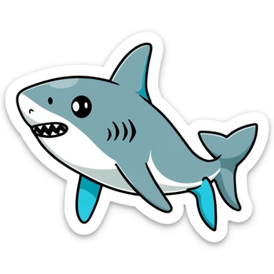 Shark with a top sticker