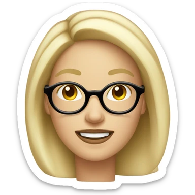 Beautiful Blonde woman wearing glasses calling on cell phone sticker