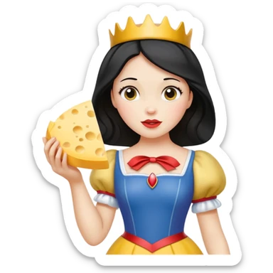  Snow White holding wedge of cheese sticker