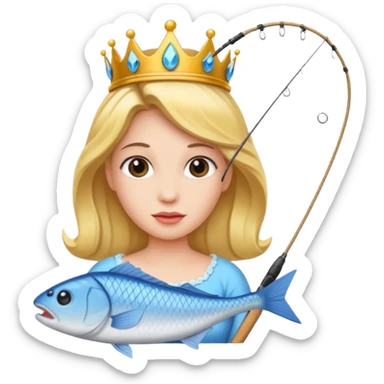 Princess caught on fishing line sticker