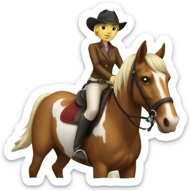 Horse riding with the dog  sticker