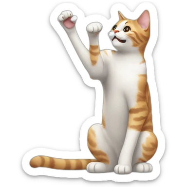  cat scratching the air with its paw sticker
