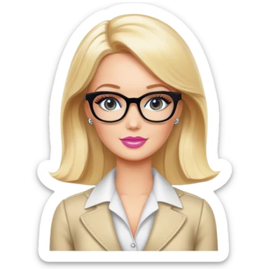 blonde makeup artist barbie librarian sticker