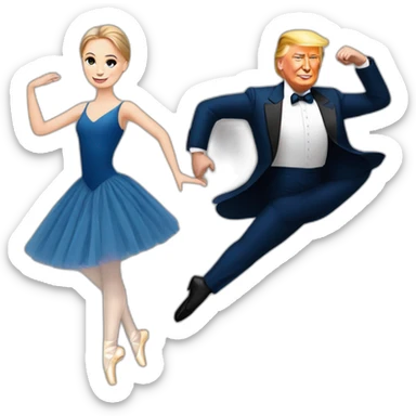 Trump and Putin and biden as ballet dancers sticker