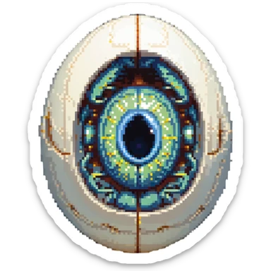 cranial, eye, MRI, SCAN, egg, embryonic, inside of glass egg, alien, eerie, otherworldly sticker
