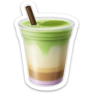 Matcha latte bubble tea sticker