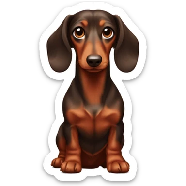 The dachshund is red with long hair sticker