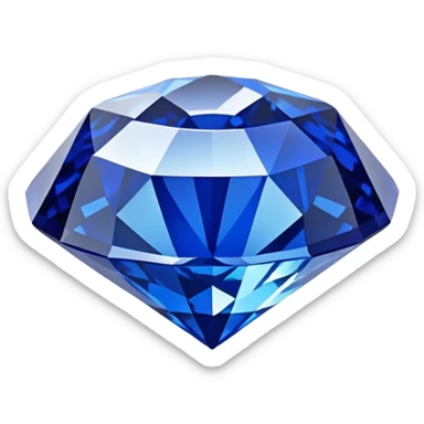 sapphire gemstone, blue precious gem, brilliant cut sticker