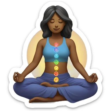 Chakra woman meditating  sticker