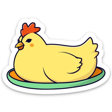 Chicken sleeping sticker