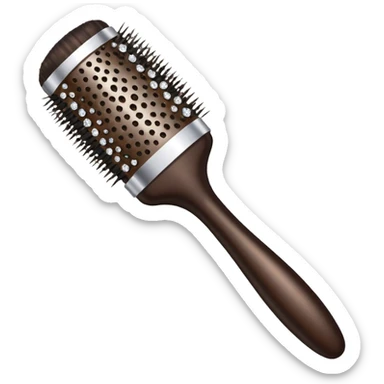 dark brown hair brush with diamonds sticker