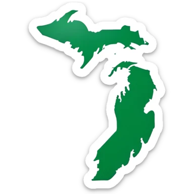 Michigan state shape with Flint location marked sticker