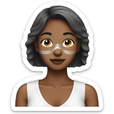 Girl with spa face mask sticker