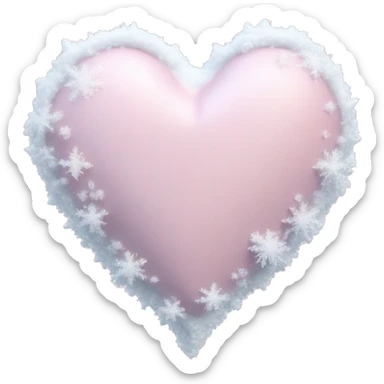Frozen pale pink heart with snow on top sticker