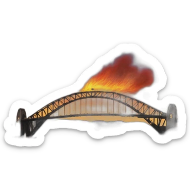 sydney-harbour-bridge on fire sea sticker