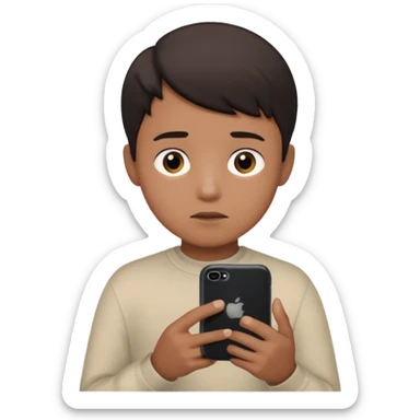 boy addicted to his Iphone sticker