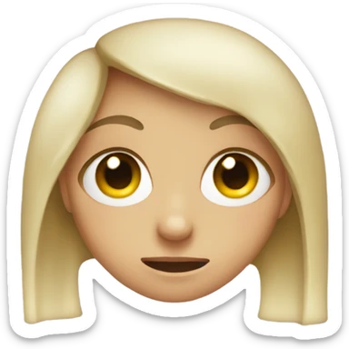 Girl eye roll barf face sticker