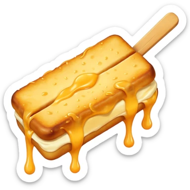 Create an emoji-style illustration of a tequeño, a traditional Venezuelan snack. It should look like a fried cheese stick  sticker