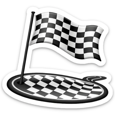 finish line with checkered flag sticker