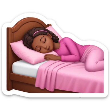 black girl sleeping in pink room sticker