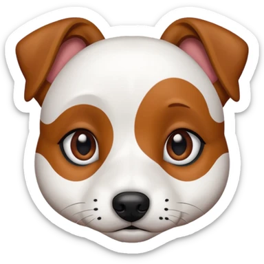 Chien jack Russel blanc avec deux tache marron sur ses yeux et dort ! sticker