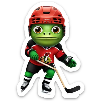 Hockey player as a frog wearing an Ottawa senators jersey  sticker