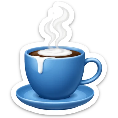 blue coffee cup with steam, no face sticker