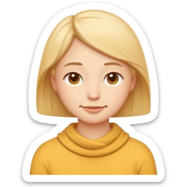 A simple emoji-style character with a gentle, soft smile and eyes peacefully closed from kindness and warmth, minimal design, rounded face, clean lines, friendly and calm expression, modern emoji style, transparent background. sticker